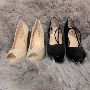 Guess bundle nude and black high heels